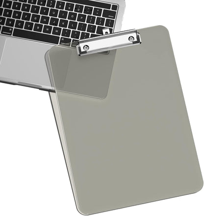 Rimilak 8.5 x 11 Plastic Clipboards Set of 2, Low Profile Metal Clip, Translucent Board, 12.5 x 9 in Letter Size, Office Supply, Back to School, Purple