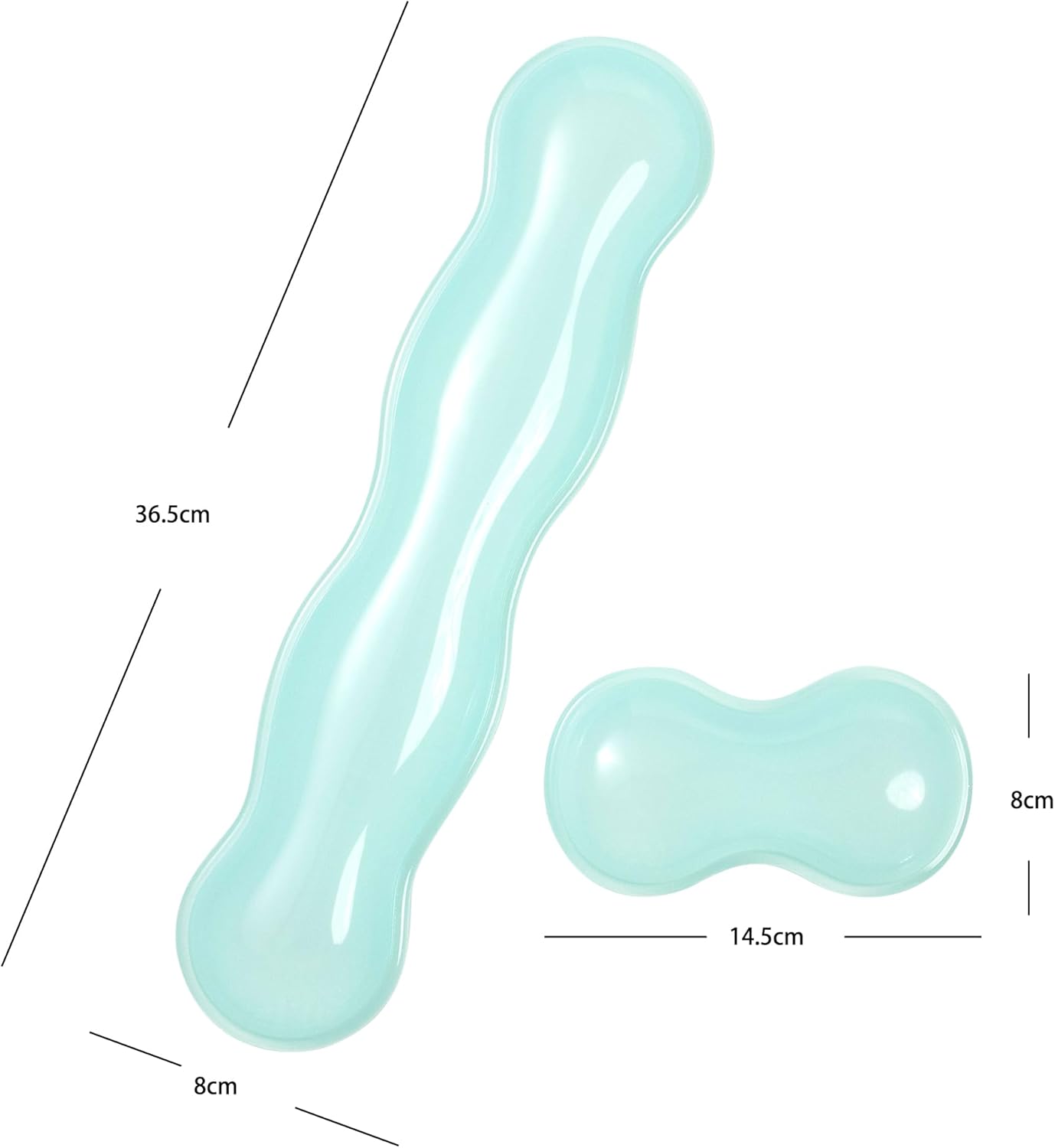 Clear Gel Wrist Rest for Keyboard and Mouse, Green Silicone Mouse Wrist Rest Set, Cute Ergonomic Wrist Rest for Keyboard 60%/75%(Green)