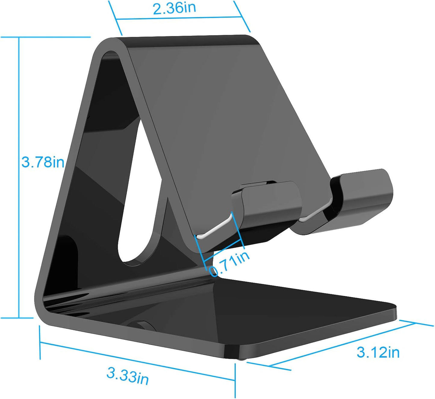 Crpich Acrylic Cell Phone Stand, Portable Clear Phone Stand for Desk, Compatible with Phone16 15 14 13 Pro Max Mini 12 11 Plus SE, Switch, Android Smartphone, Pad, Tablet, Desk Accessories