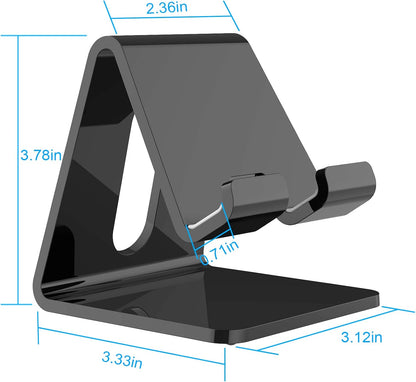 Crpich Acrylic Cell Phone Stand, Portable Clear Phone Stand for Desk, Compatible with Phone16 15 14 13 Pro Max Mini 12 11 Plus SE, Switch, Android Smartphone, Pad, Tablet, Desk Accessories