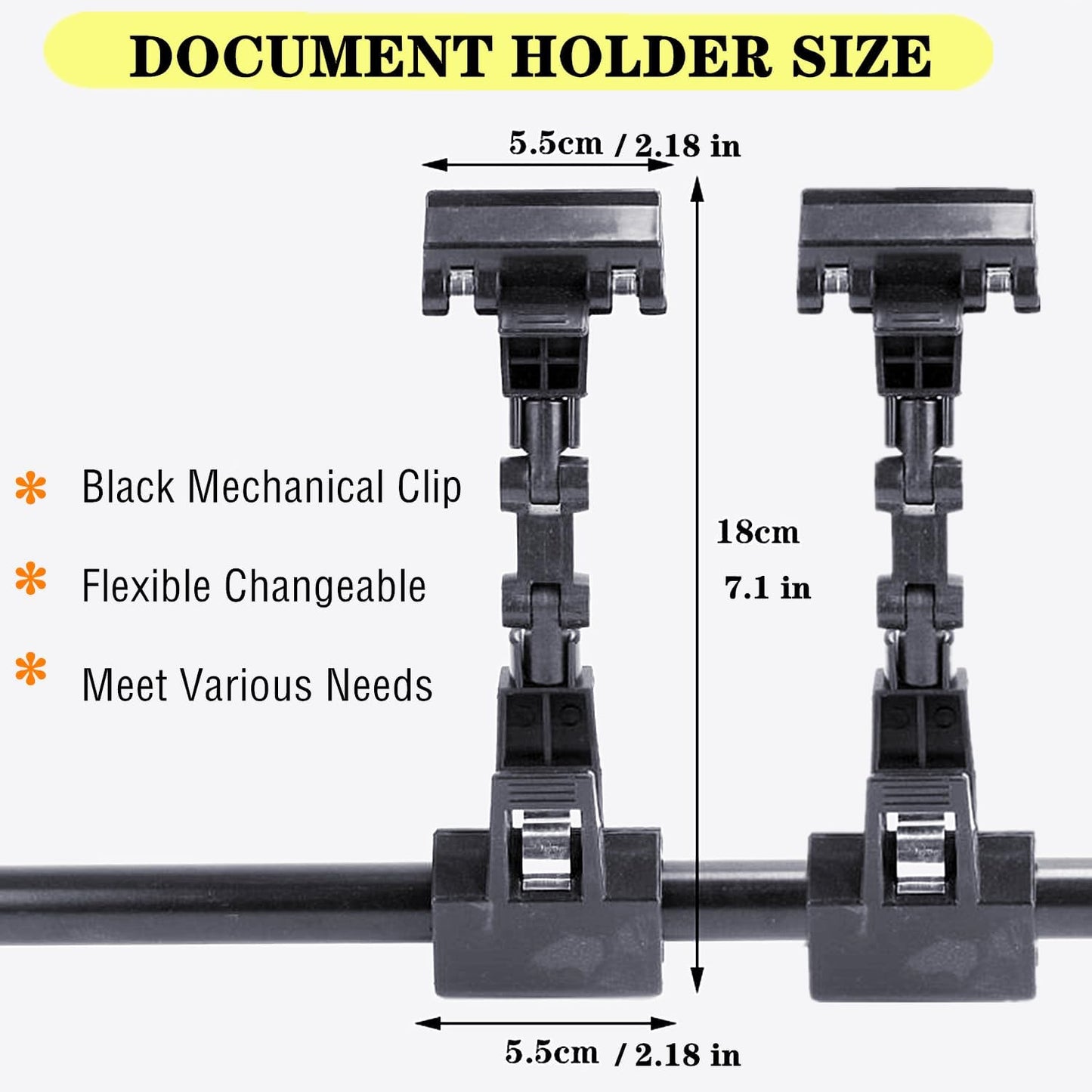 Adjustable Document Holder for Typing, Rotatable Paper Copy Holder Clip,Handy Artist Supplies Clamp,Computer Typing Proofing Folder(2 Packs)