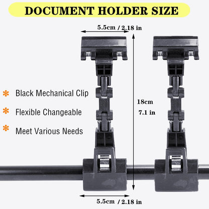 Adjustable Document Holder for Typing, Rotatable Paper Copy Holder Clip,Handy Artist Supplies Clamp,Computer Typing Proofing Folder(2 Packs)