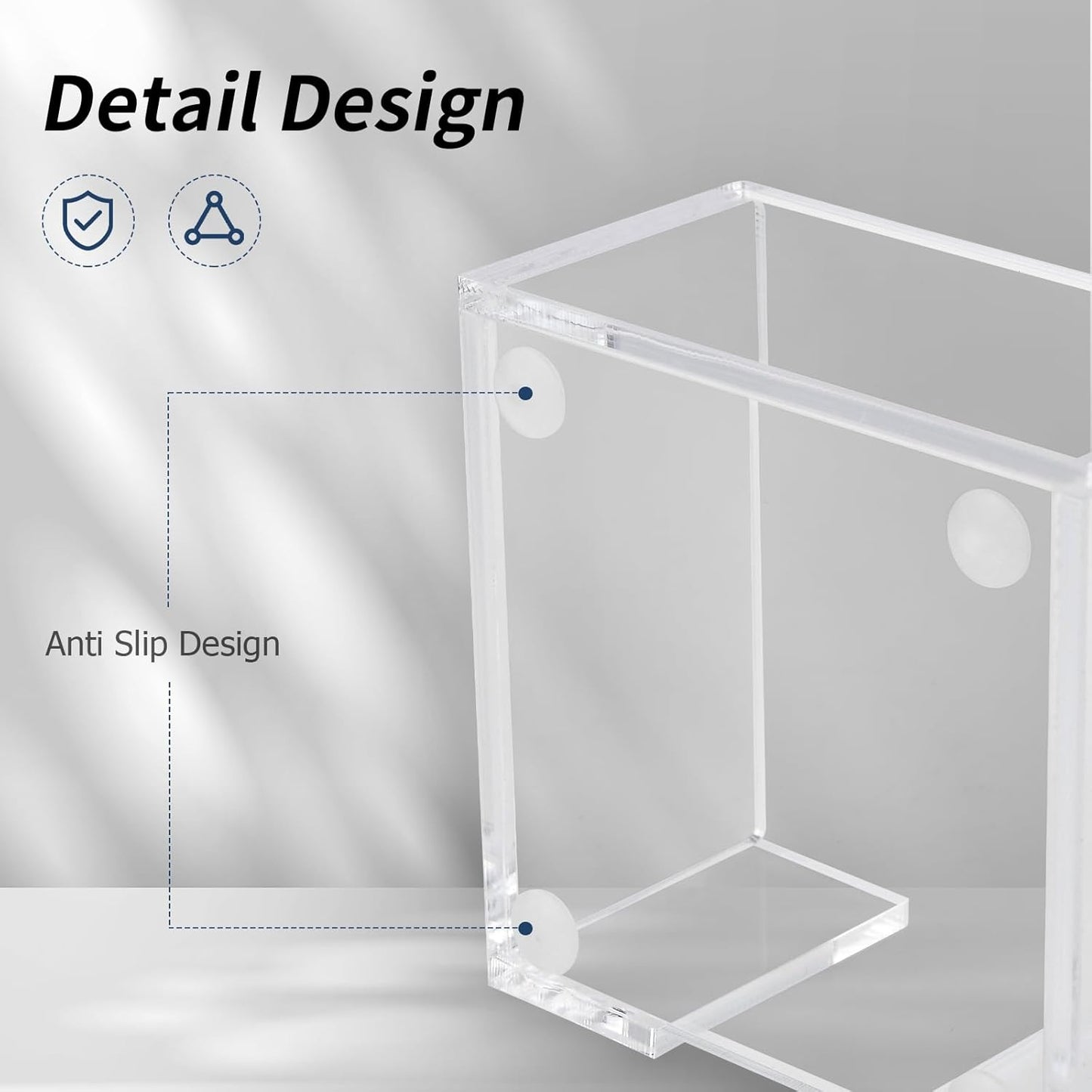 Acrylic Sticky Note Holder, 3 x 3 Crystal Clear Acrylic Notepad Holder Sticky Note Dispenser for Dorm Room and Office Desk Organizer