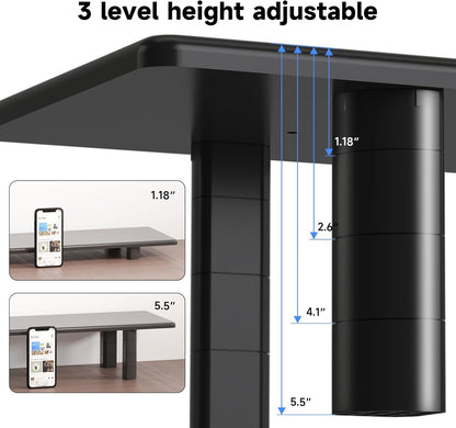 suptek Dual Monitor Stand Riser, 32.28Inch Large Monitor Stands for 2 Monitors, Computer Monitor Stand, Wooden Desktop Oraganizer Shelf for Office Desk Computer,TV,Laptop