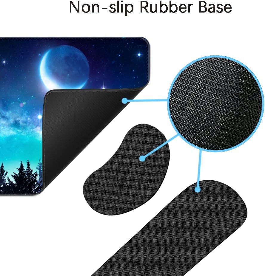 MIBITRI Keyboard Mouse Pad Set, Extended Gaming Mouse Pad+Ergonomics Keyboard Wrist Rest Support, Memory Foam, Easy Typing Pain Relief, 4Pcs XXL Ultra Thick Desk Mat, Enchanted Bookshelf