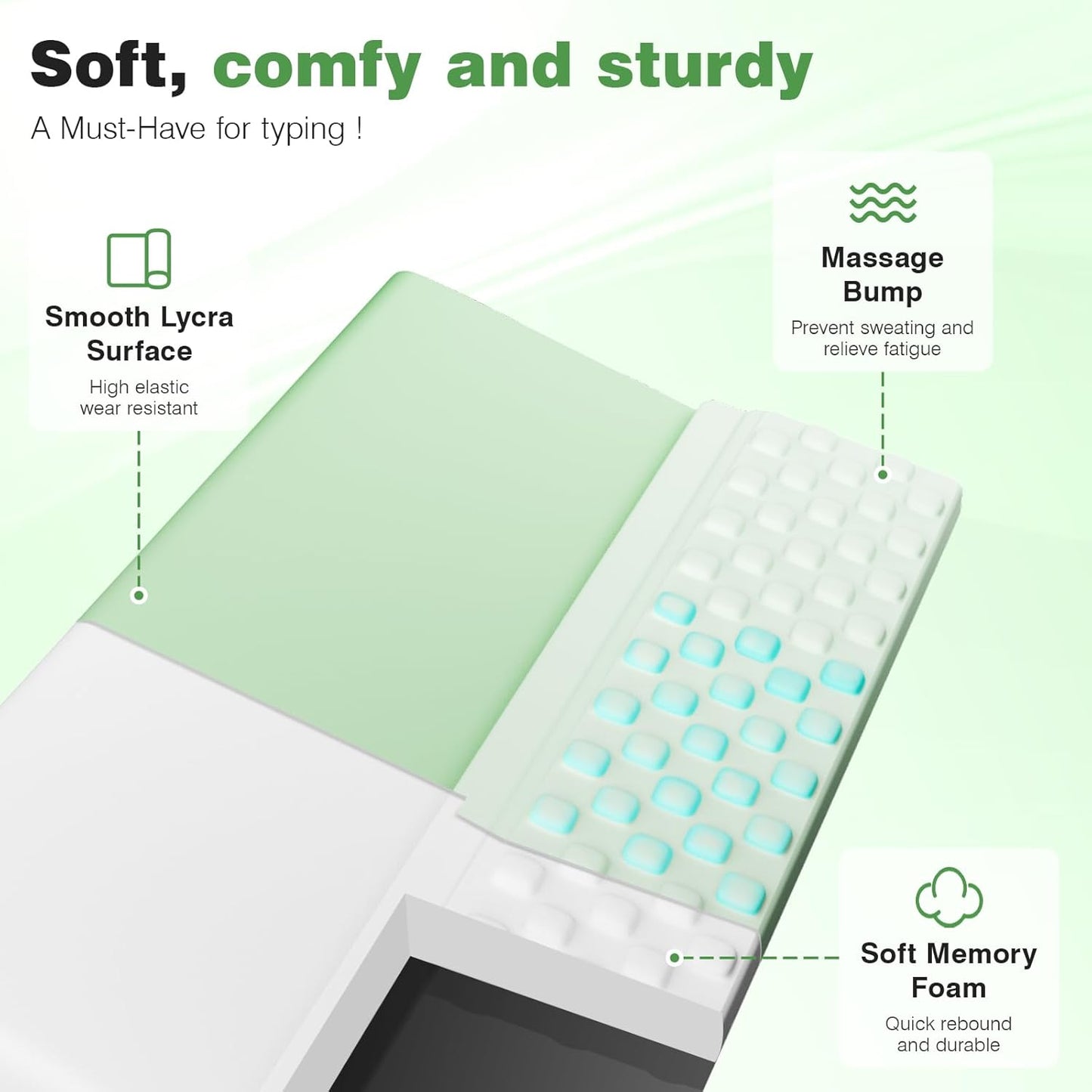 Ospelelf Keyboard Wrist Rest, Comfortable Ergonomic Keyboard Stand Riser Holder for Office Home