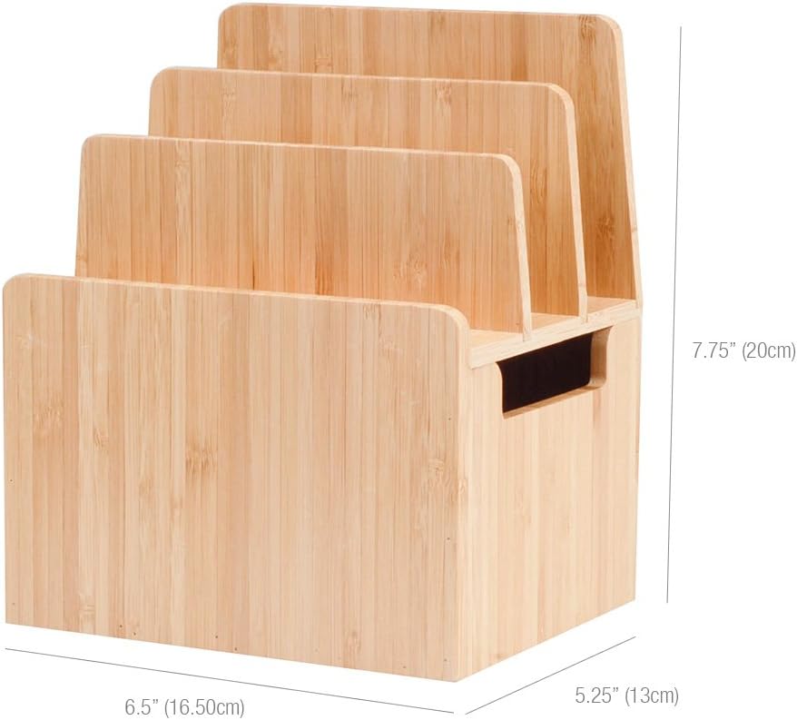 MobileVision Bamboo Charging Station & Multi Device Organizer Slim Version for Smartphones, Tablets, and Laptops
