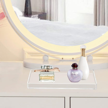 Bigfety Acrylic Vanity Tray for Organizing, Clear Bathroom Trays for Counter, Desk, Dresser
