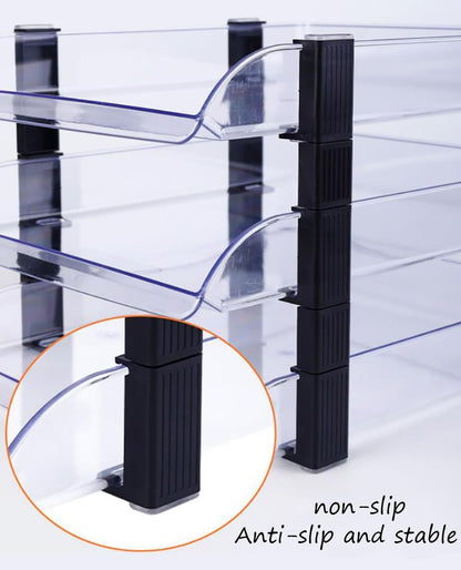 2/4/6 Tier Paper Organizer Letter Tray, Clear Acrylic Layer Stackable Paper Sorter, Plastic A4 Office File Folder Holder for for Desk Accessories, Notes, Pens, File, Document (Clear, 4 Tier)