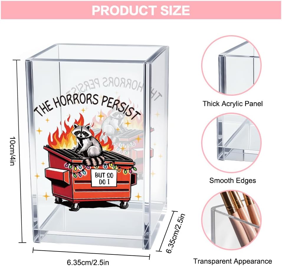 Everything is Figureoutable Acrylic Cosmetic Pencil Pen Holder Cup, Emotional Dumpster Fire Pencil Pen Holder Cup, Therapy Gifts, Mental Health Gifts for Women Colleague Boss Teacher