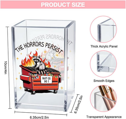 Everything is Figureoutable Acrylic Cosmetic Pencil Pen Holder Cup, Emotional Dumpster Fire Pencil Pen Holder Cup, Therapy Gifts, Mental Health Gifts for Women Colleague Boss Teacher