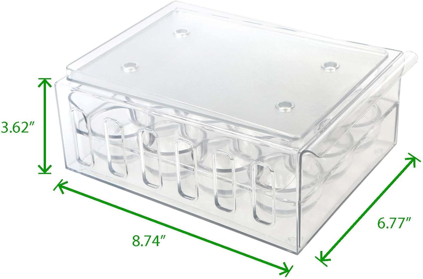 Mind Reader Egg Storage Drawer for Refrigerator, Fridge Organizer, Stackable, Bin, 6.75"L x 8.75"W x 3.5"H, Set of 2, Clear