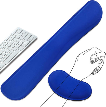 Keyboard Wrist Rest and Mouse Wrist Rest Set - Ergonomic Memory Foam Wrist Cushion - for Wrist Support on Computer, Laptop, Office, Playing Games, Typing Relieves Wrist Pain Black