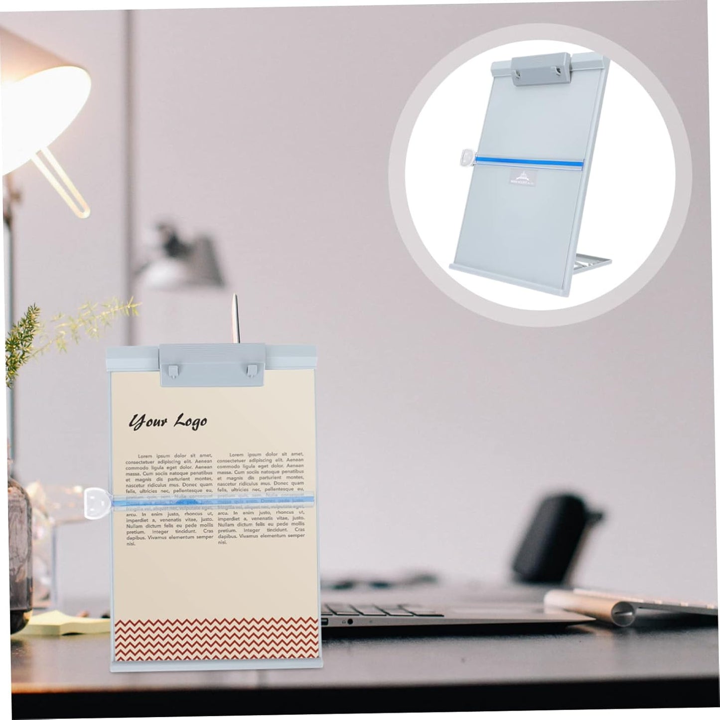 Adjustable Document Holder Stand for Reading and Typing Lightweight Paper Holder with Ruler for Books Magazines and Documents Portable Design for Home School and Office Use