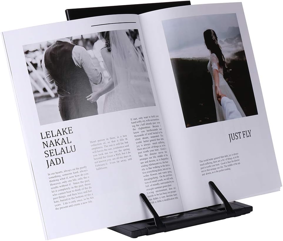 KLOUD CityBlack Metal Desktop Document Book Holder with 7 Adjustable Positions (Lost ocean-SJ981)