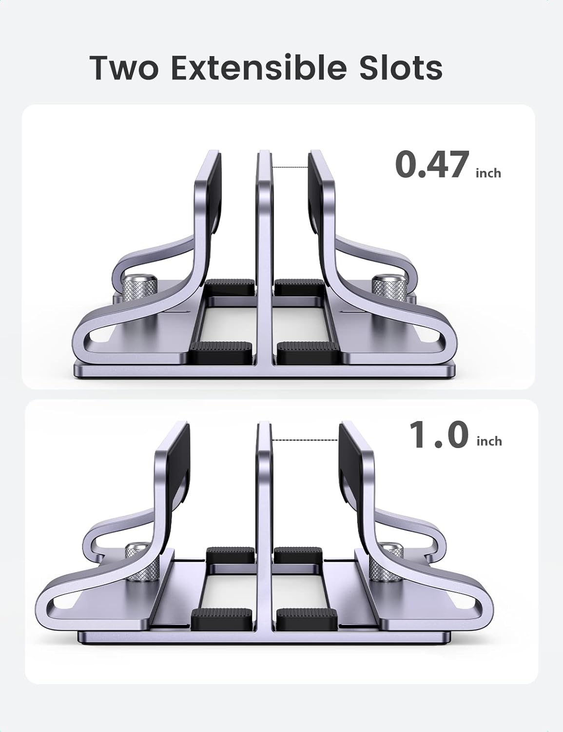 UGREEN 3-Slot Vertical Laptop Stand Holder Desk Compatible with MacBook Pro Air Laptop Stand Desktop Adjustable, Lenovo Ideapad, Surface Book, HP Notebook, Dell Chromebook Up to 17.3 Inch, Space Gray