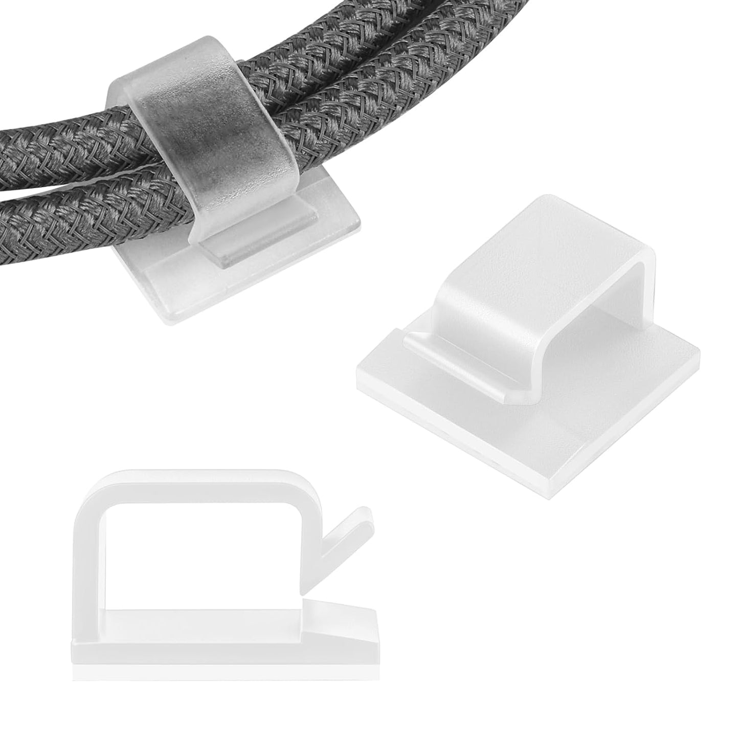 63pcs Black Cable Management,Adhesive Cable Clips,Cord Organizer ID 032" X0.2",Cord Clips for Wires on Wall,Under Desk,Nightstand,PC,TV,Outdoor Lights Strip,Plant Clips for Climbing Plants