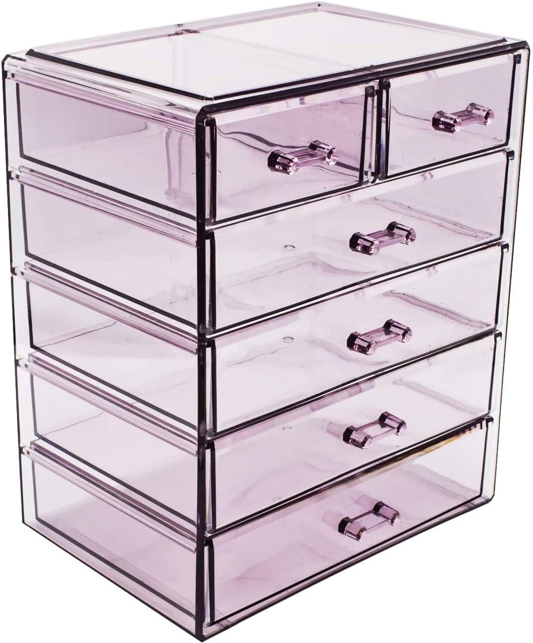 Sorbus Acrylic Makeup Organizer Set, 6-Drawer Vanity & Countertop Cosmetic Storage with Small & Wide Drawers, Clear Makeup Storage for Brushes, Lipsticks, Jewelry – Holiday Gift for Women & Teens