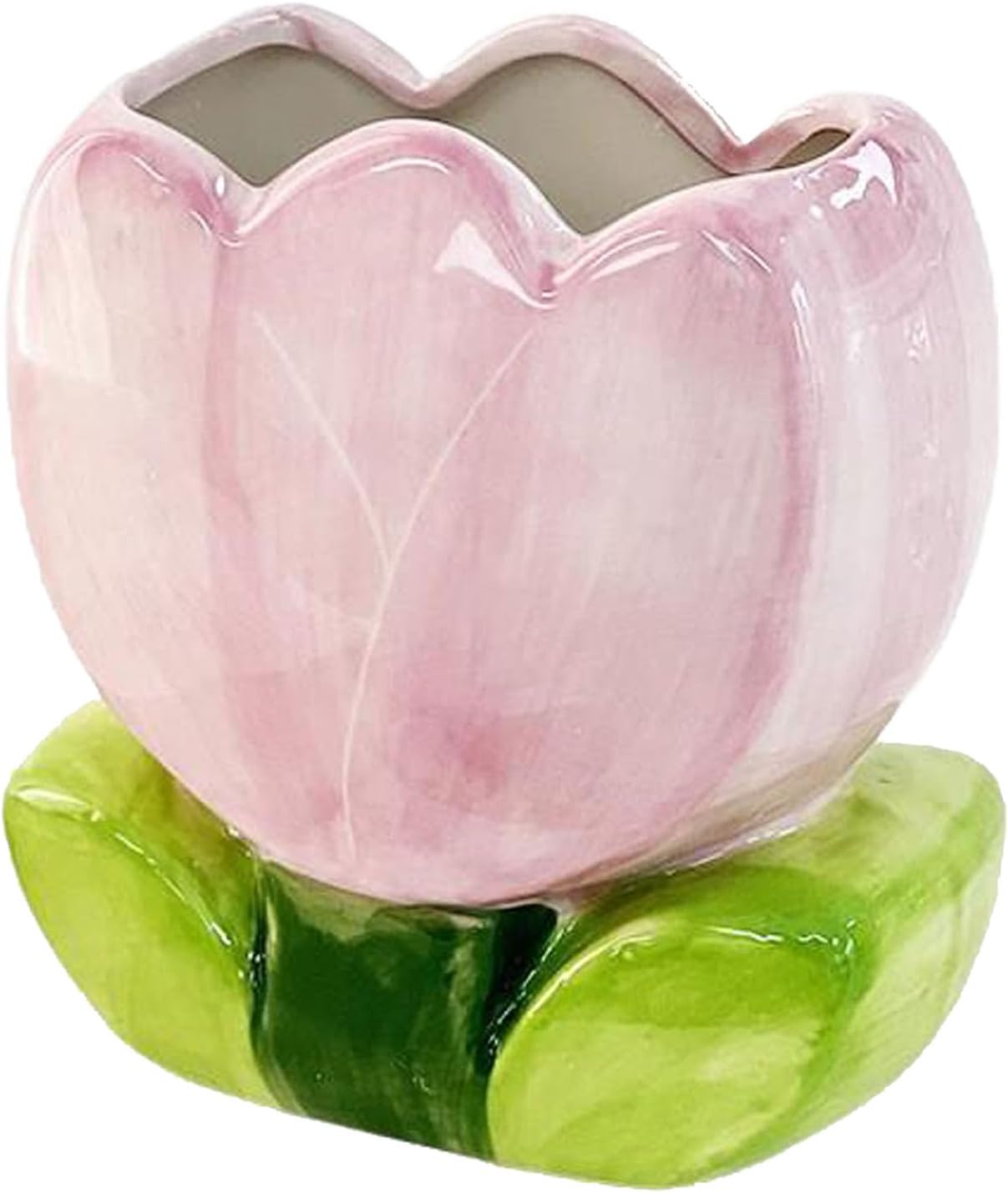1 PC Flower Makeup Storage Box Ceramic Blossom Five Petals Pen Holder Pen Holder Desktop Storage Box (Blue)