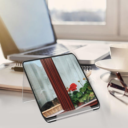 POPETPOP Phone Stand for Desk Stylish Desktop Holder for Landline Cellphones Durable Support for Office Use Non Slip Design Maximizing Space Transparent Riser