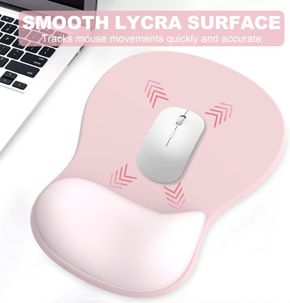 Ergonomic Mouse Pad with Wrist Rest and Keyboard Wrist Rest, Black Mousepad and Wrist Rest for Computer Keyboard, Pain Relief, Non-Slip PU Base, Gel Mouse Pad with Wrist Support for Gaming, Office