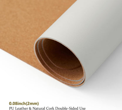 Cork Desk Mat - Dual-Sided Desk Pad for Office and Home - Desk Organization and Accessories - Ideal for Large Mouse Pad and Desk Mats on Top of Desks(Dark Green,90cmx 43cm)