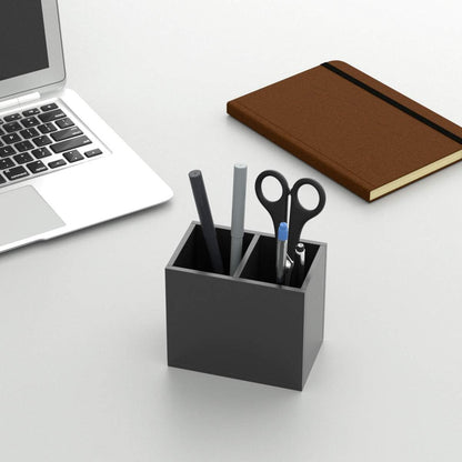 NIUBEE Acrylic Pen Holder 4 Compartments, Clear Pencil Organizer Cup for Countertop Desk Accessory Storage