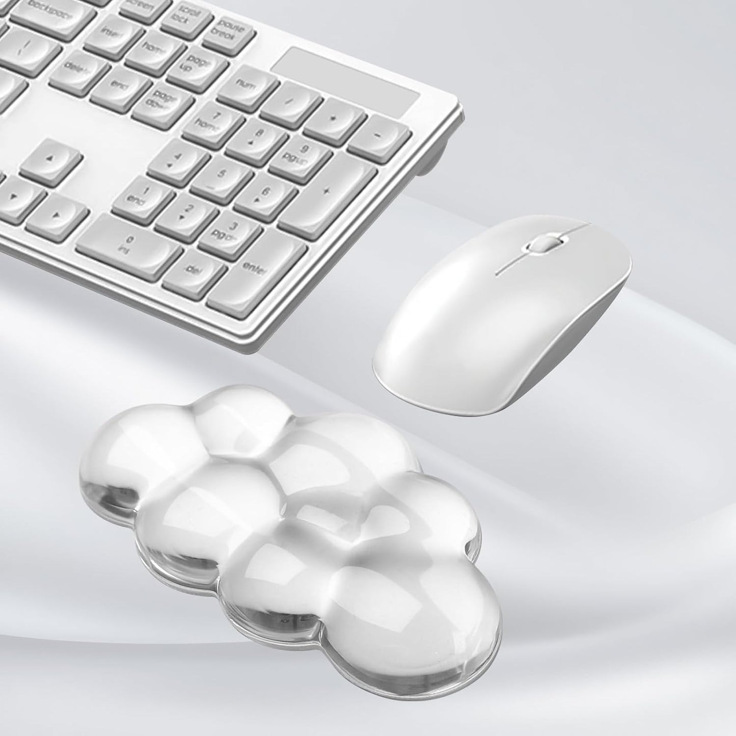 Gel Cloud Keyboard and Mouse Wrist Rest, Cute Wrist Support and Arm Support Keyboard Rest for Keyboard and Mouse Typing Pain Relief，Suitable for Office/Computer/Laptop/Gaming (Pink)