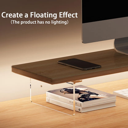 Anti-slip Monitor Stand Riser 2.16/3.34 Inch 2 Height Adjustments Clear Acrylic Stand with Clear Anti-slip Mat, Desk Accessories Screen/PC/Printer/Laptop/Mirror Riser 7.8 x 15.7 Inch (White)