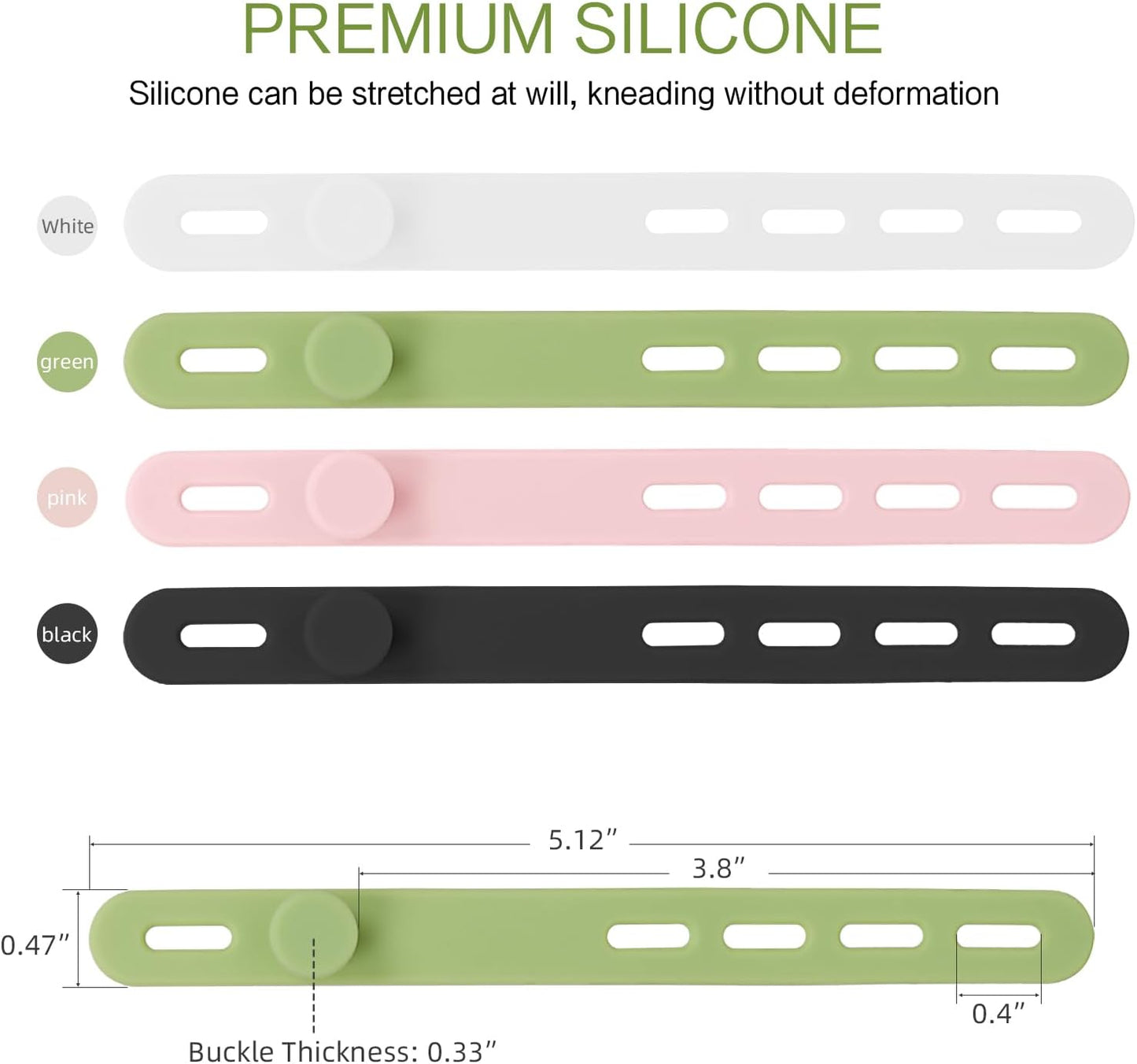Donruby 24Pcs Silicone Cable Ties - Reusable & Washable with Locking Buckles, Adjustable Fastening Cable Management Straps, Multi-Purpose High Elasticity Cord Organizer (Purple)