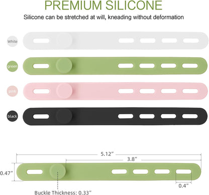Donruby 24Pcs Silicone Cable Ties - Reusable & Washable with Locking Buckles, Adjustable Fastening Cable Management Straps, Multi-Purpose High Elasticity Cord Organizer (Purple)