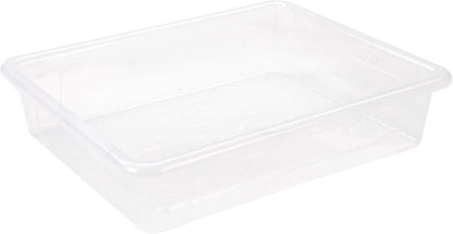 Storex Letter Size Flat Storage Tray – Organizer Bin for Classroom, Office and Home, Clear, 5-Pack (62531A05C), 10 x 13 x 3 Inches