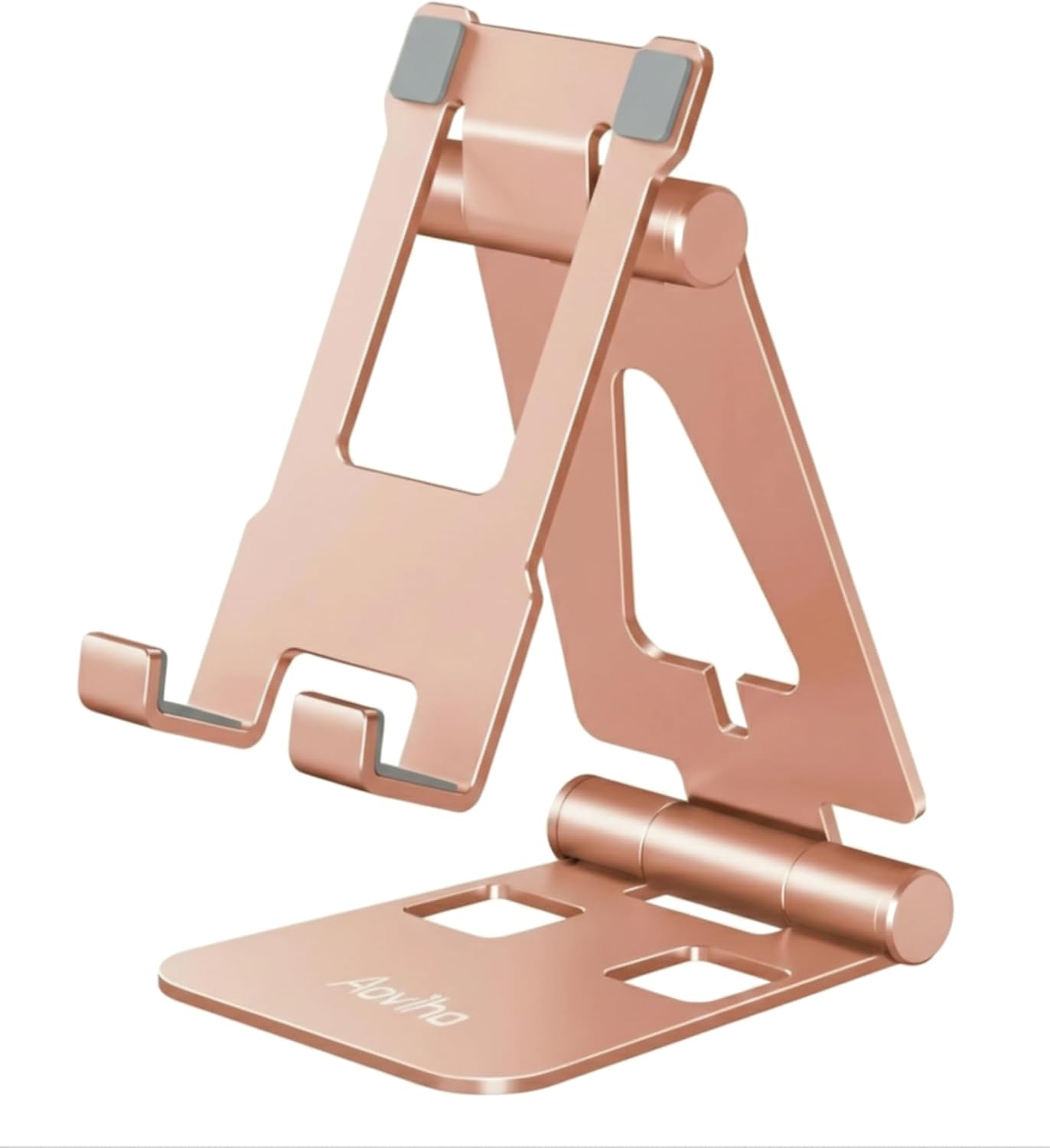 Aoviho Cell Phone Stand for Desk, Adjustable Desktop Phone Holder Stand, Foldable Moblie Phone Dock for iPhone17 16 15 14 13 12 11 Pro Xs Max Xr X 8 7 6 5 5s SE Nintendo Switch All Phones, Pink