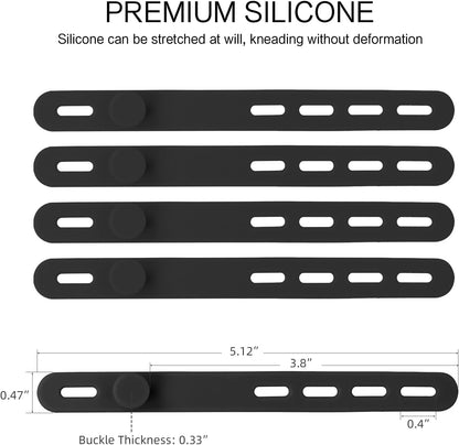 Donruby 24Pcs Silicone Cable Ties - Reusable & Washable with Locking Buckles, Adjustable Fastening Cable Management Straps, Multi-Purpose High Elasticity Cord Organizer (Purple)