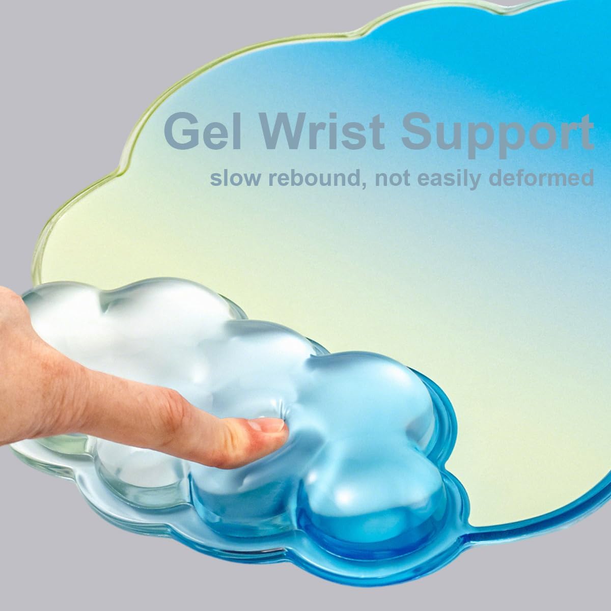 Gel Wrist Rest and Cloud Mouse Pad Support for Keyboard and Mouse - Ergonomic Pink Keyboard Wrist Pad Set for Typing Pain Relief/Computer/Laptop/Gaming/Home/Office (Cloud Shape, Gradient Blue Pink)
