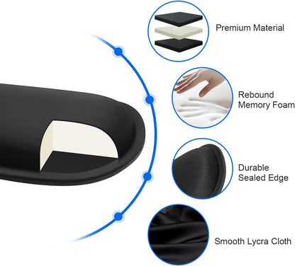 Keyboard Wrist Pad Rest, Keyboard Arm Rest Wrist Support with Memory Foam 2 Pack, Easy Typing and Pain Relief for Computer, Laptop, Office, 17.3 x 3.5 in, Black