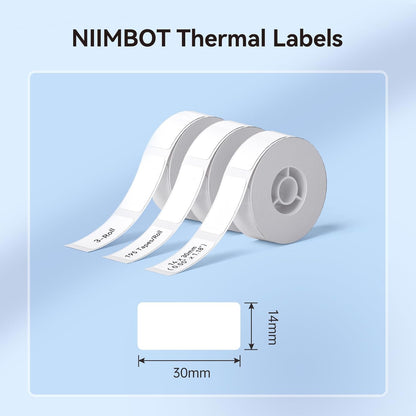 NIIMBOT White Cable Label Maker Tape for D11/D110/D101 Label Maker, 12.5 x 109 mm (0.49'' x 4.29''), 3 Rolls, Thermal Label for Home Office Labeling Tape Replacement