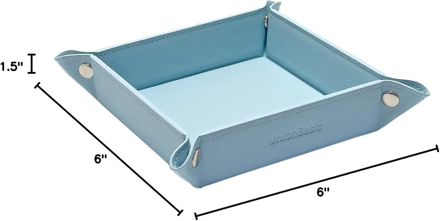 UnionBasic Medium Valet Tray, Jewelry Tray for Rings Watches Earrings, Entryway Catchall Caddy for Coins Keys Change, Nightstand Bedside Valet Holder, Trays for Electronic Gadgets, Candy Pink Plus - Colors A