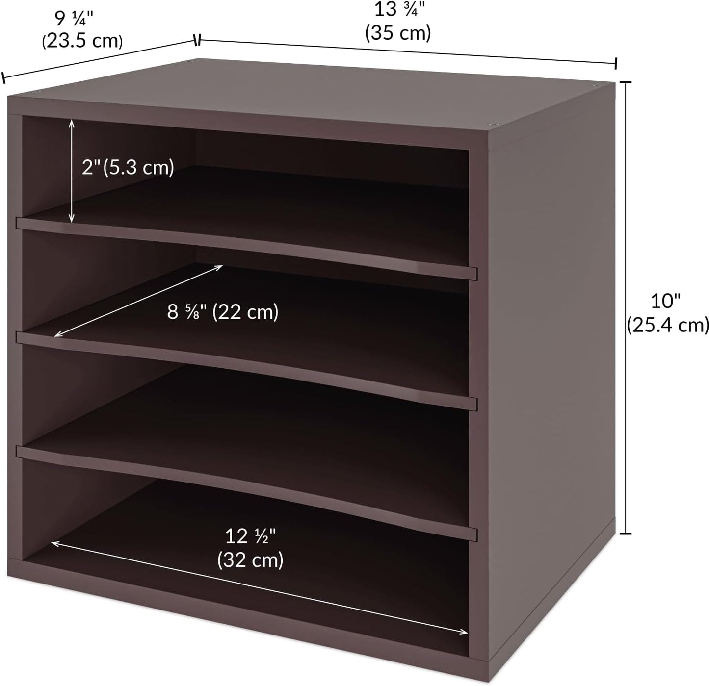 Ballucci 4-Tier Paper Organizer for Desk, Stackable Organizer Tray, Desk Storage Shelves, Stacking Letter Paper Tray Sorter for Classroom, Office, White