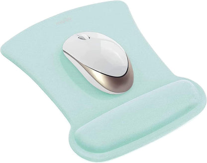MOSISO Wrist Rest Support for Mouse Pad & Keyboard Set, Ergonomic Mousepad Non-Slip Base Home/Office Pain Relief & Easy Typing Cushion with Neoprene Cloth & Raised Memory Foam, Apricot