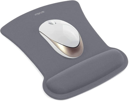 MOSISO Wrist Rest Support for Mouse Pad & Keyboard Set, Ergonomic Mousepad Non-Slip Base Home/Office Pain Relief & Easy Typing Cushion with Neoprene Cloth & Raised Memory Foam, Apricot