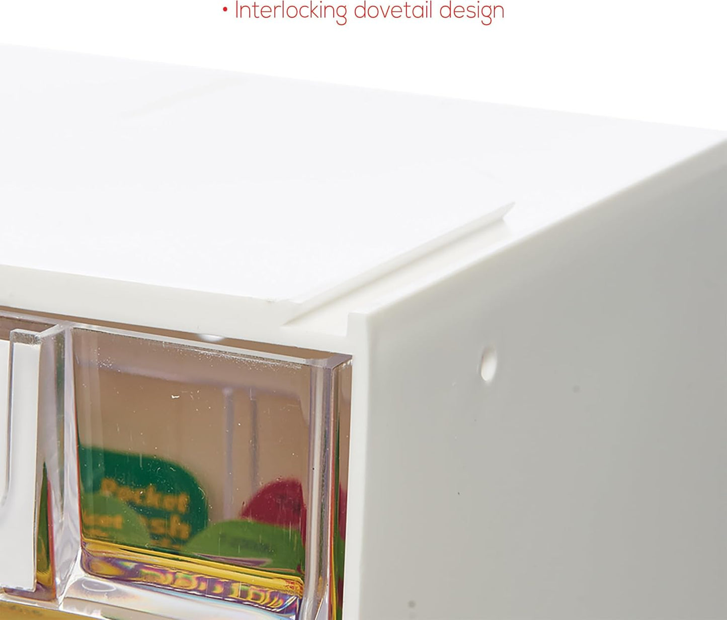 Deflecto Interlocking Tilt Bin, 9 Bin Unit, Clear and White, 23-5/8” x 3-5/16” x 2-5/8” (20903OP)