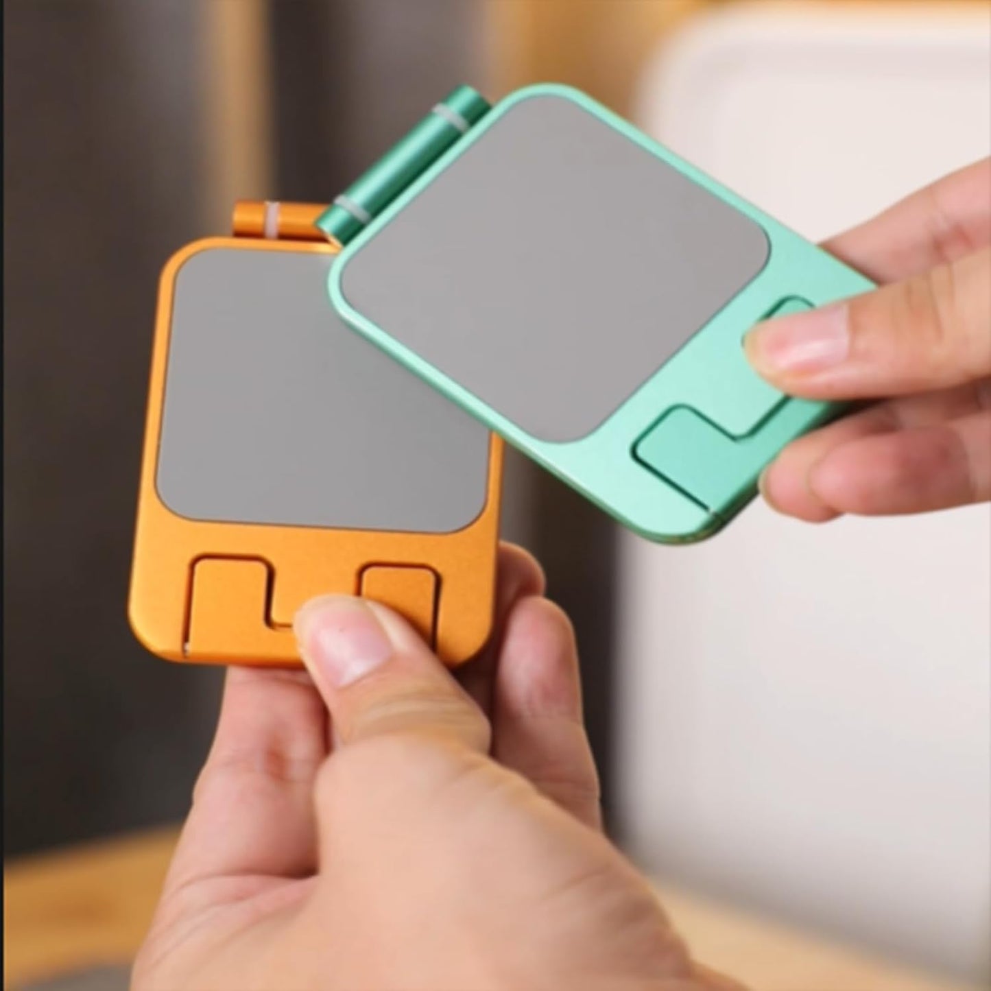 Foldable Phone Stand, Compact Aluminum Mini Cell Phone Holder for Desk,Desktop Portable & Adjustable Folding Metal Tablet Stand for iPad mini,Tablet and Cellphone