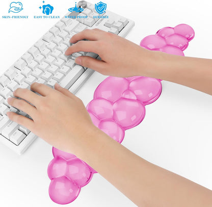 Gel Cloud Keyboard and Mouse Wrist Rest, Cute Wrist Support and Arm Support Keyboard Rest for Keyboard and Mouse Typing Pain Relief，Suitable for Office/Computer/Laptop/Gaming (Pink)