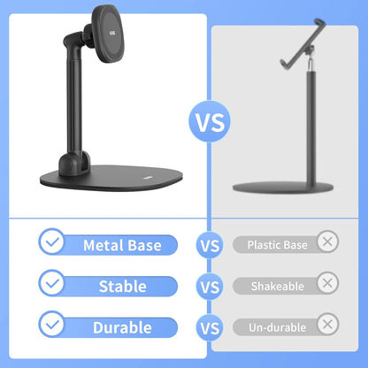 VRIG Magnetic Wireless Charger Phone Stand 360°Rotation Desktop Phone Holder Adjustable Cell Phone Stand for iPhone 17/17pro/16/15/14/13 Series Foldable Wireless Charging Station for Android/AirPod