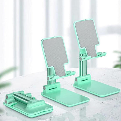 HOTEMIA Cell Phone Stand,Adjustable Foldable Phone Stand for Desk Taller iPhone Stand Compatible with All Smart Phone Desk Accessories(Green)
