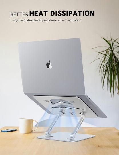 Laptop Stand, Ergonomic Adjustable Computer Stand for Collaborative Work, Foldable and Portable Heat Sink Computer Stands, Fits up to 15.6-inch Laptops (Orange)