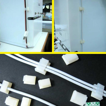 Coopache Ethernet Cable Clips Adhesive, Wire Clips Holder, Self Adhesive Wire Clips Management for Home and Office (100 Pieces) (White)