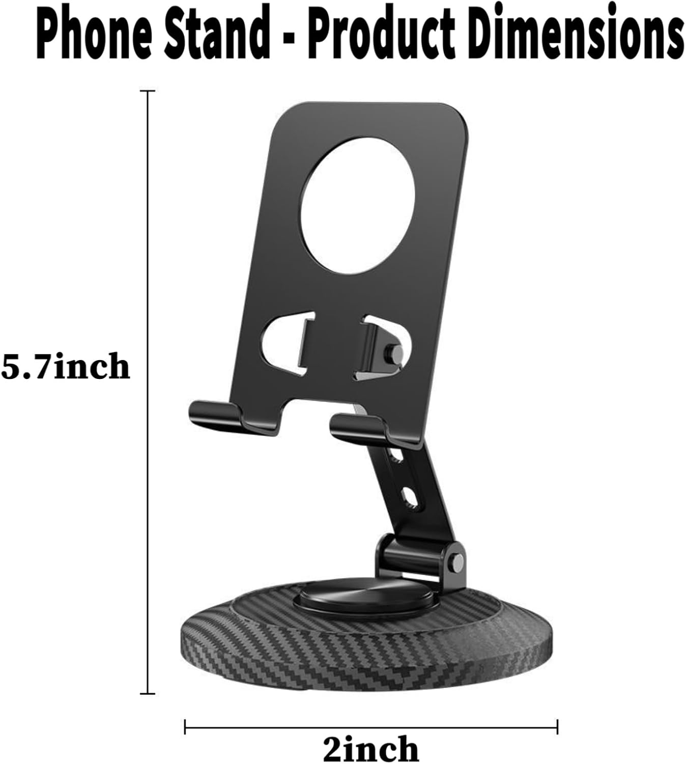 Adjustable Cell Phone Stand,360 Rotating Foldable Desktop Cellphone Stand with Anti-Slip Base Portable Phone Holder for iPhone 17 16 15 14 13 Pro Max, All Smart Phones, iPad