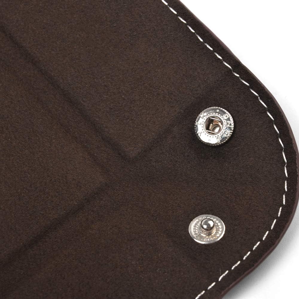Oirlv Premium Leather Valet Tray for Men Jewelry Organizer, Desktop Storage,Key Wallets Cell Phones Catchall Tray Nightstand or Dresser Organizer Plate (Black)